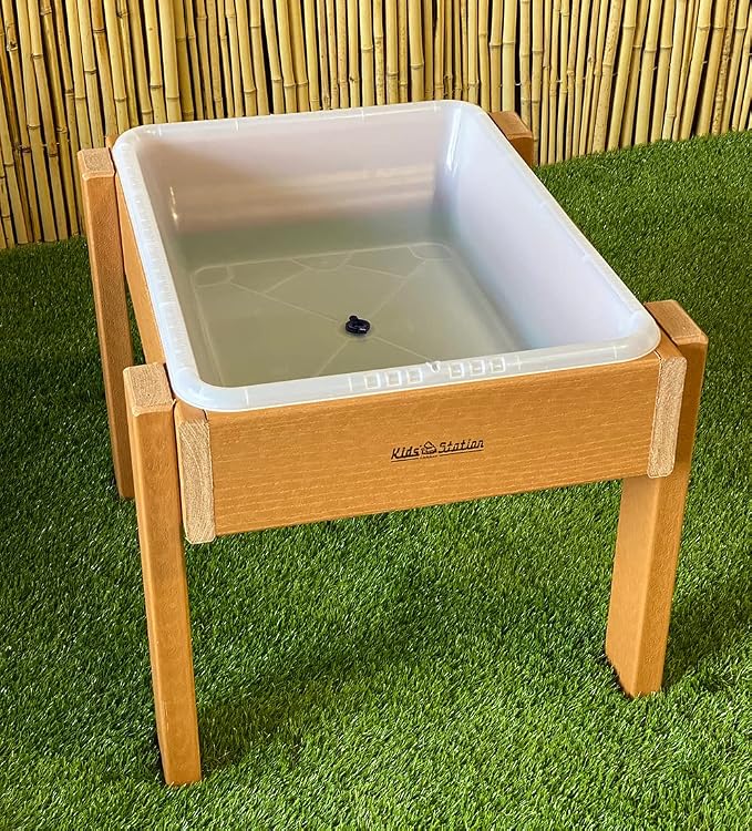 Kids' Station Outdoor Sand/Water Table with Semi-Clear Pan with Drain