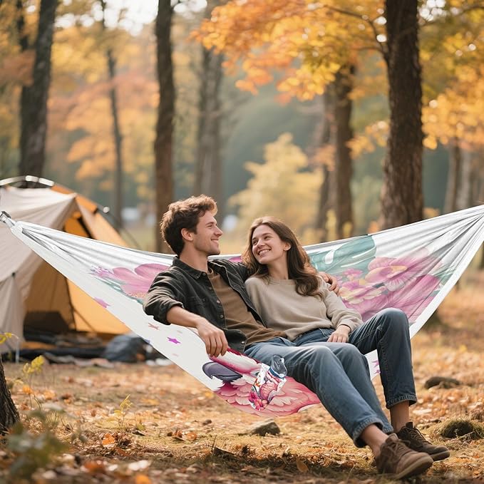 Hammocks for Outside Cute Cockatoo Camping Hammock Portable Hammocks with Tree Straps and Carry Bag Camping Accessories for Hiking Beach Outdoor
