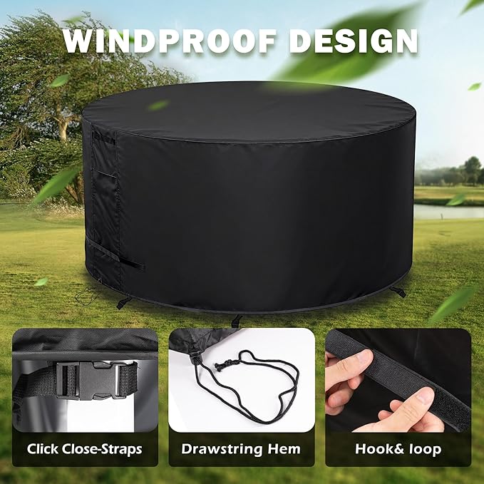 Round Patio Furniture Cover 84" Dia x 44" H Waterproof, Outdoor Round Table Cover for Tall Bar Height Table and Chairs/High Top Dining Set/Patio Bar Height Set-Weatherproof