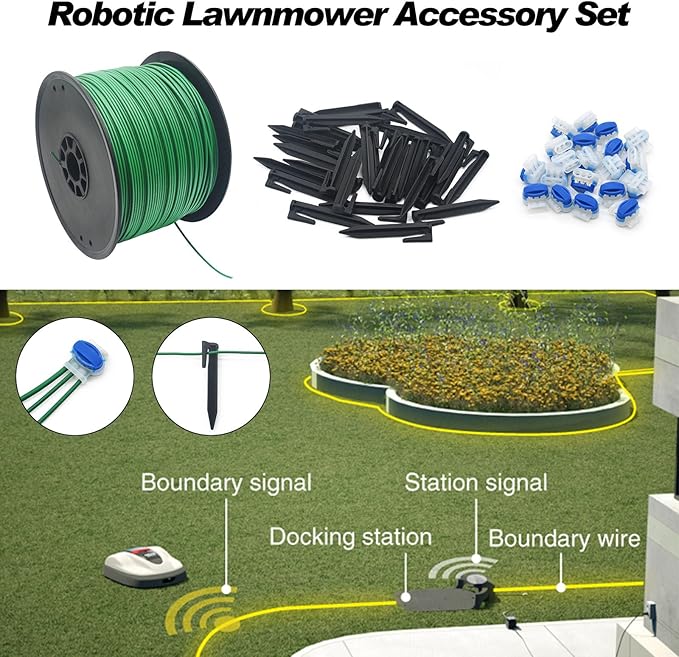 Universal Robotic Mower Boundary Wire Automatic Lawnmower 16 Gauge AWG 3.4 mm Perimeter Wire for Husqvarna Worx and Other Robot Lawnmower Brands, 458M/1500FT