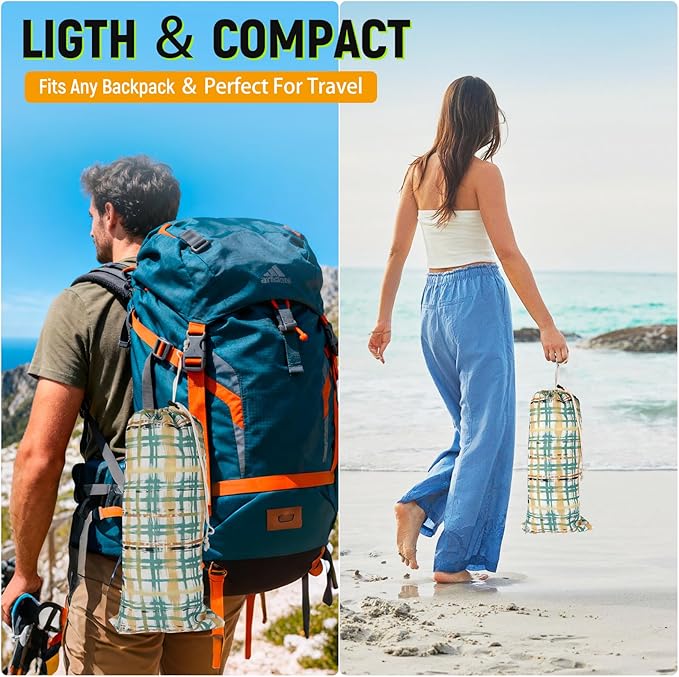 Portable Hammock, Bohemian Hammock,2person Hammock,for Suitable,Patio,Beach,Backyard,Garden,（Cyan 79 * 59
