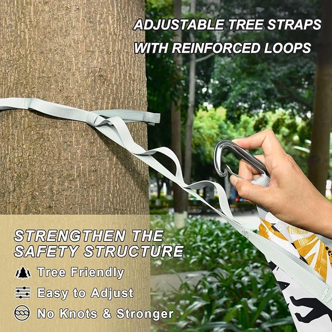 Camping Hammock Outdoor Hammocks for Outside Leopards Cheetah Panther Beach Trees Portable Lightweight with Pockets Tree Straps Indoor