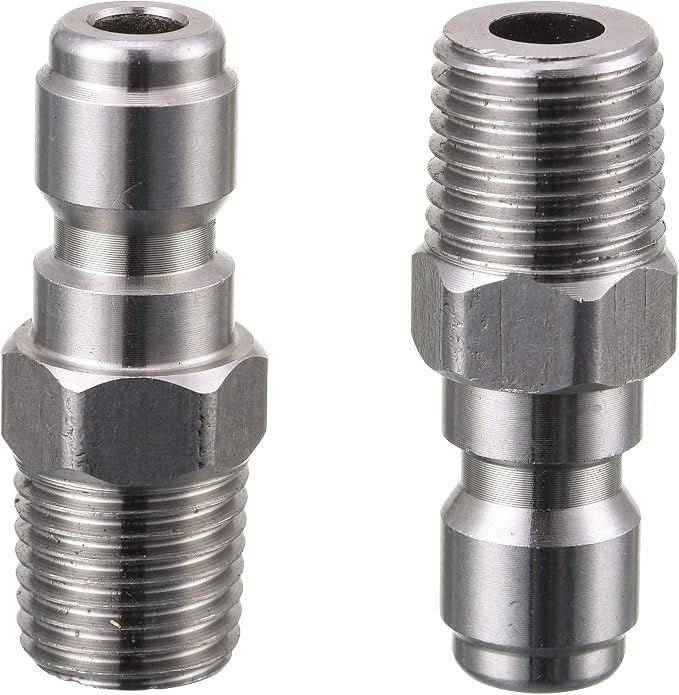 Tool Daily Pressure Washer Coupler, Quick Connect Plug, 1/4 Inch Male NPT Fitting, 5000 PSI, 2-Pack