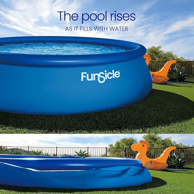 Funsicle 12' x 36" Quickset Round Above Ground Swimming Pool & Pump, Blue, Age 6 & up
