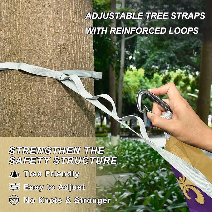 Hammocks for Outside Carnival Flowers Camping Hammock Portable Hammocks with Tree Straps and Carry Bag Camping Accessories for Hiking Beach Outdoor
