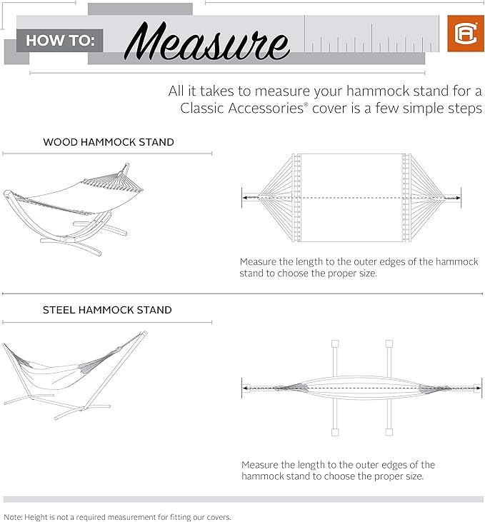 Classic Accessories Veranda Water-Resistant 15 Foot Standard Brazilian Hammock and Stand Cover