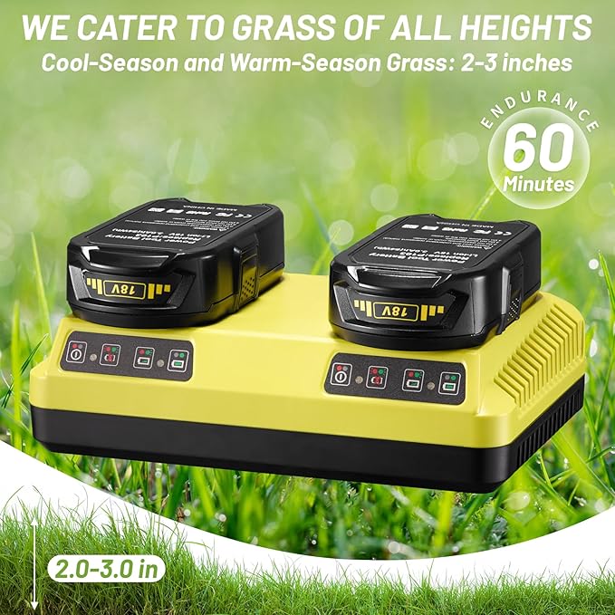 Remote Control Lawn Mower - Battery Powered Rc Lawn Mower, Cut Height 2.0"-3.0", 40% Slope, Remote Control with Adjustable Speeds, 100% Electric All-Wheel Drive