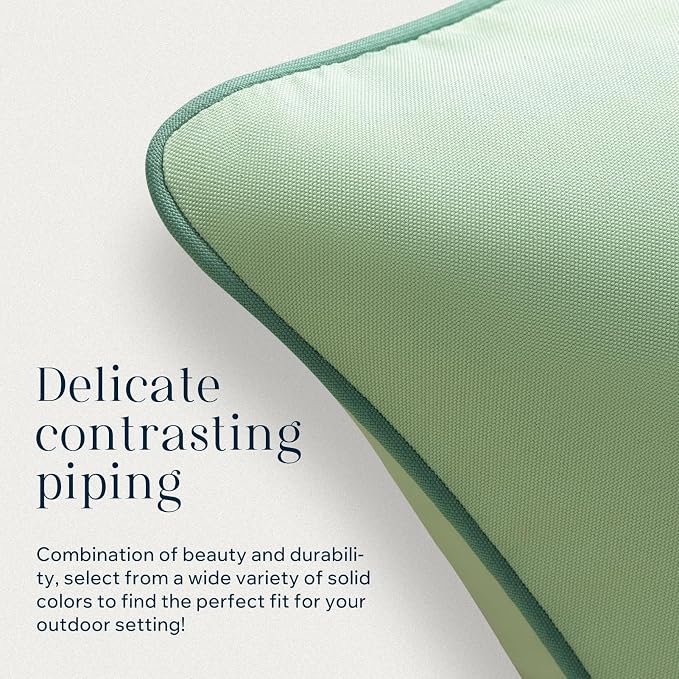 Phantoscope Pack of 2 Outdoor Pillow Covers Waterproof Solid Color Throw Pillow Cover Decorative Cushion Cases Outdoor Accent Pillows Cover for Patio Furniture Porch Couch, 18''x18'', Sage Green