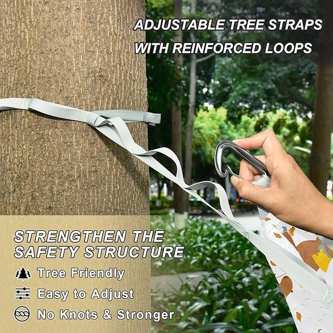 Camping Hammock Outdoor Hammocks for Outside Capybara Umbrella Beach Trees Portable Lightweight with Pockets Tree Straps Indoor