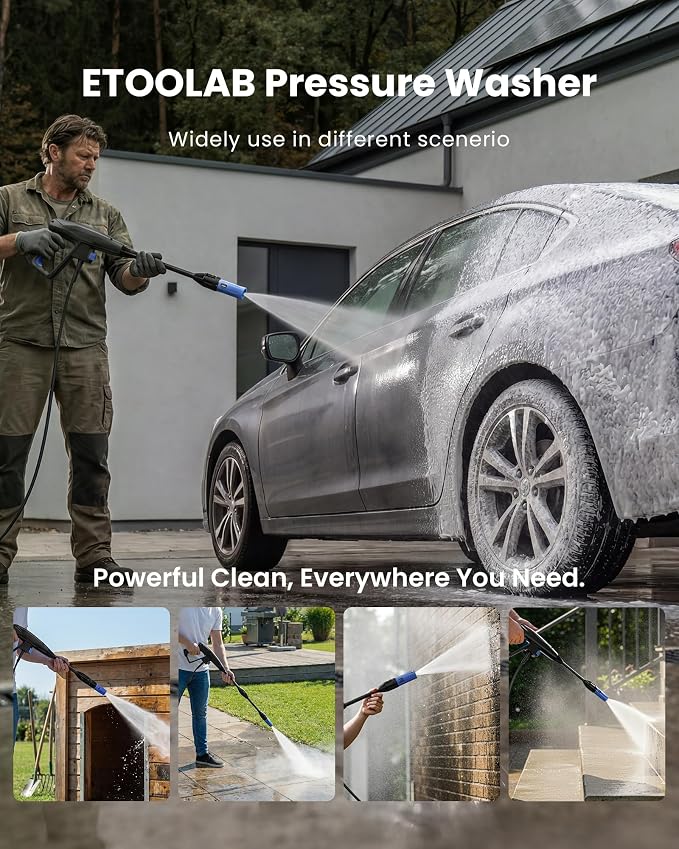 Pressure Washer, 4200 PSI 2.6 GPM Power Washer with 23FT Hose, Foam Cannon, Portable Pressure Washers Ideal for Driveway, Patio, Deck, Fence and Car Wash Home Cleaning