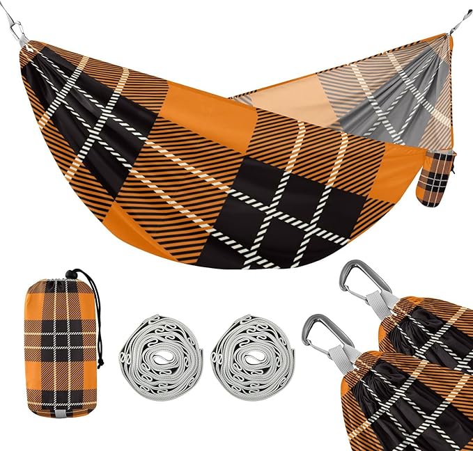 Orange Brown Square 330lb Capacity Hammocks for Camping with Portabl Carry Bag Indoor Hammock for Patio Backyard Lounge Base hamaca de Algodon para Jardin