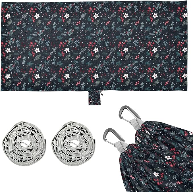 Camping Hammock Outdoor Hammocks for Outside Fir Trees Flowers Beach Trees Portable Lightweight with Pockets Tree Straps Indoor