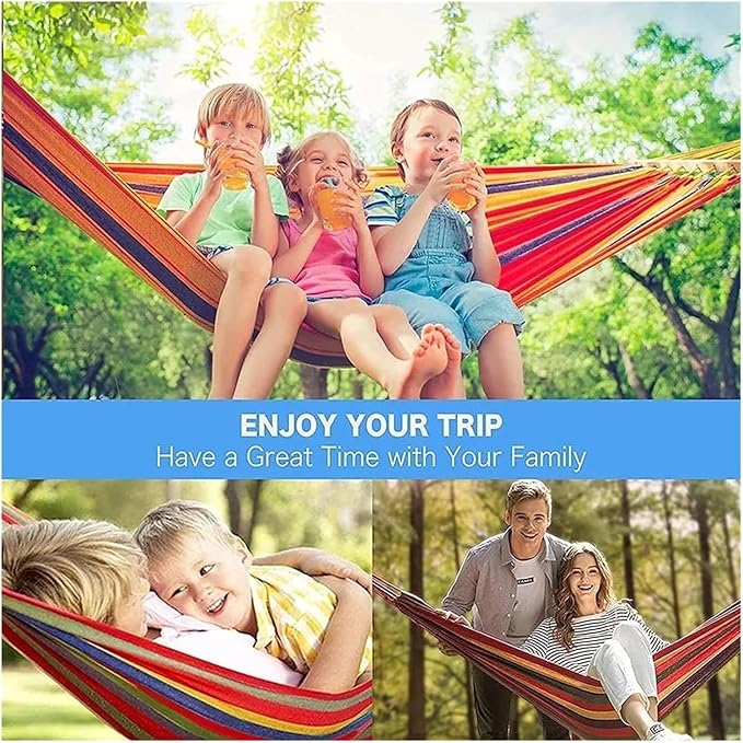 Canvas Hammock for Patio Garden Backyard Outdoor and Indoor(Blue,170x73cm)
