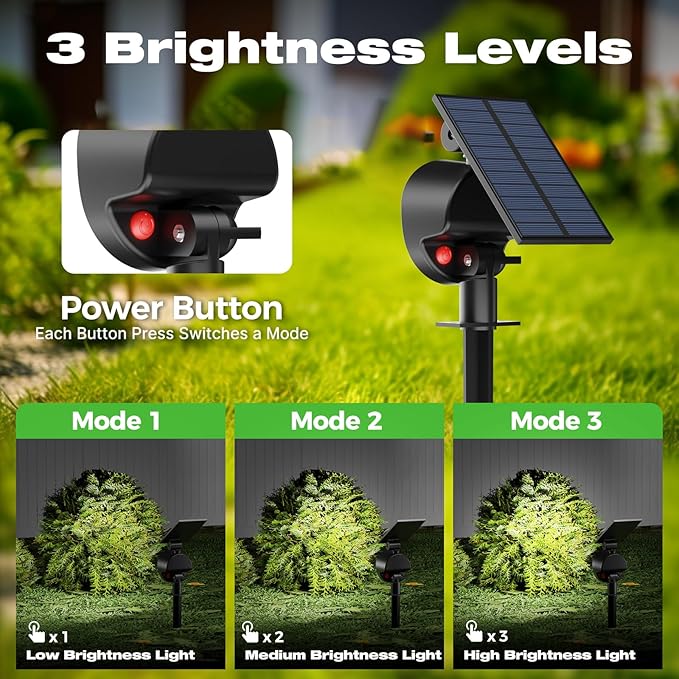 nipify Solar Sopt Lights Outdoor Waterproof, Landscape Spotlights | Cool White, 1 Pack/53 LED/3 Modes, Adjustable Solar Panels, Auto On/Off, Uplights Lighting for Outside Tree Yard Flag Garden