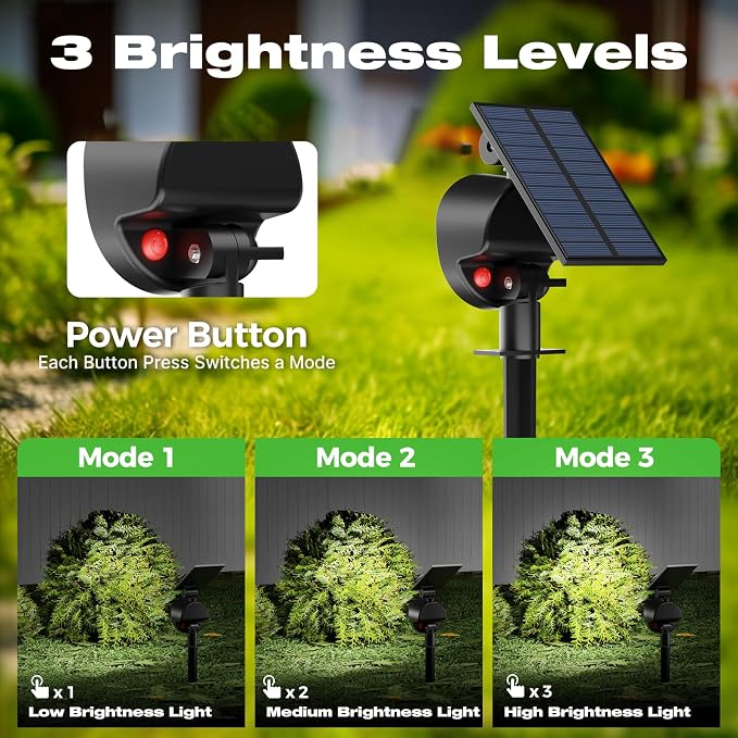 nipify Solar Spot Lights Outdoor Waterproof, Landscape Spotlights | Cool White, 8 Pack/53 LED/3 Modes, Adjustable Solar Panels, Auto On/Off, Uplights Lighting for Outside Tree Yard Flag Garden