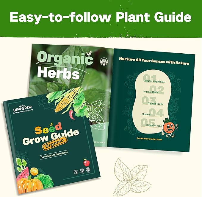 Lush&Dew Year-Round USDA Zone 6 Heirloom Survival Seed Kit, 32 Varieties 30,000+ Non-GMO Seeds for Planting Vegetables Herbs, Gardening Gifts for Women Men, Raised Beds, Indoor Outdoor Home Gardens