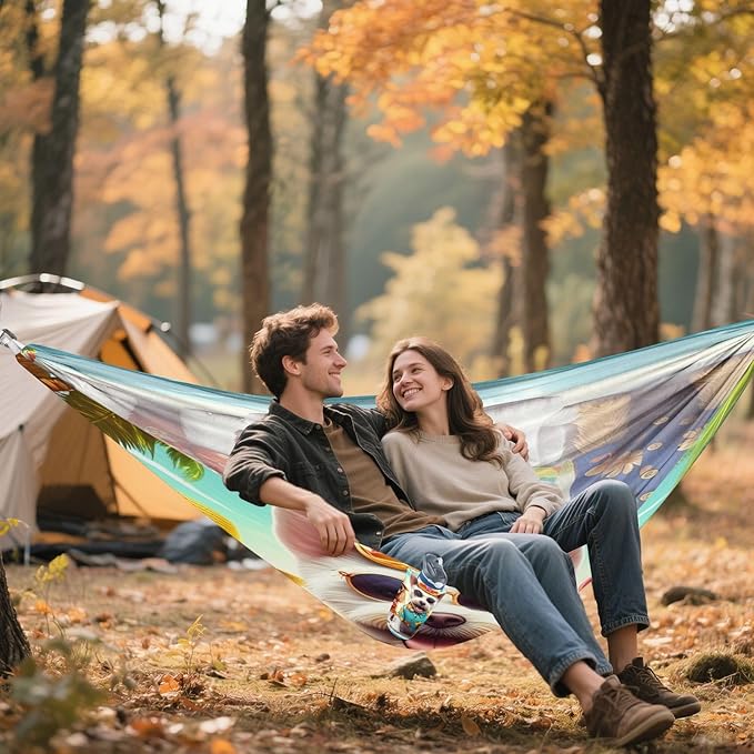 Hammocks for Outside Cute Pets Camping Hammock Portable Hammocks with Tree Straps and Carry Bag Camping Accessories for Hiking Beach Outdoor