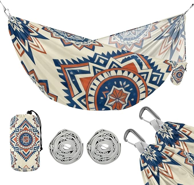 Vintage Floral Camping Hammocks Fabric Hammock for Outside Patio Backyard Poolside