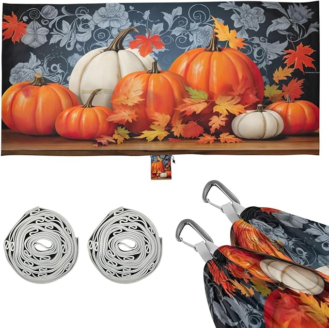 FRMG Thanksgiving Day Pumpkin Hammock 500 lbs Capacity Portable Hammocks with Tree Straps & Attached Carry Bag, Camping Essentials Gear, 2011673a