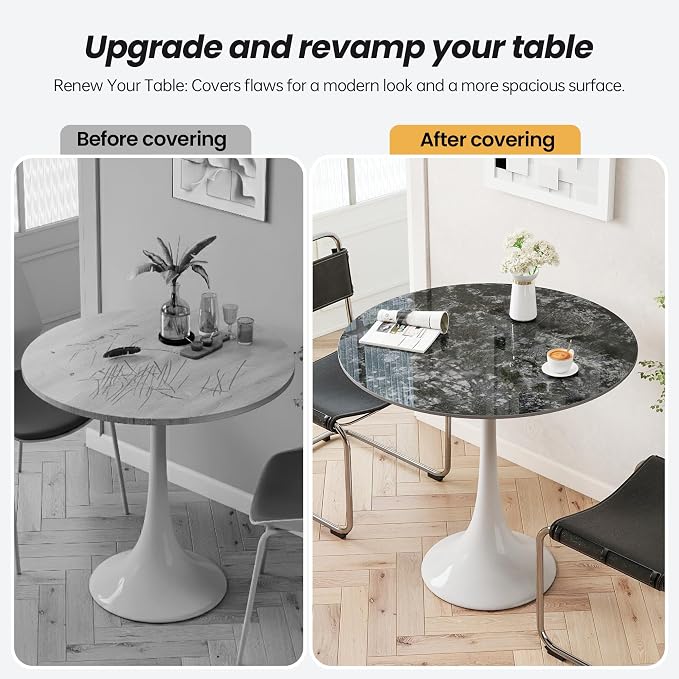 23.6″ Round Sandstone Sintered Stone Table Top - Heat Resistant Waterproof for Dining Table, Office Desk, Bar, Patio