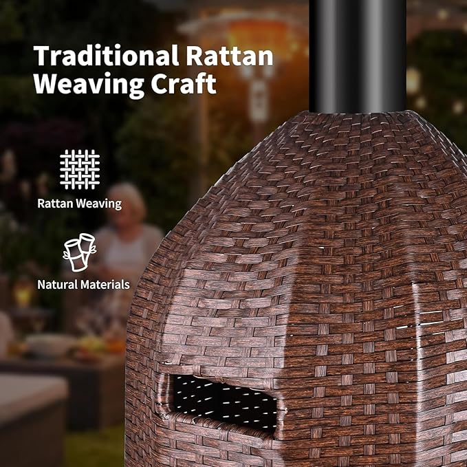 50,000 BTU Outdoor Propane Patio Heater with Wheels – Wicker-Style Propane Tank Cover, Weighted Base, Easy Ignition & Safety Tilt Shut-Off for Patio & Outdoor Living Spaces