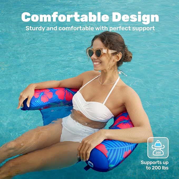 SLOOSH Inflatable Pool Noodle Chair, 3 Packs Pool Floats Noodle Sling Floatie, Swimming Party Floating Chair for Adult Party Summer Water Fun