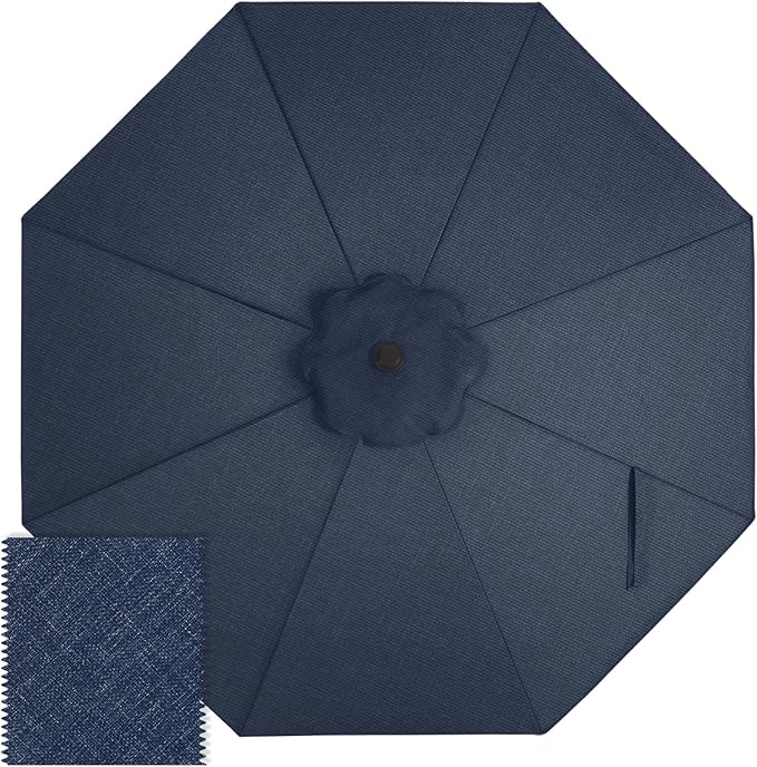 ABCCANOPY OLEFIN® 5-Year Non Fading 9FT Patio Umbrella Replacement Canopy Only (Tibetan Blue)