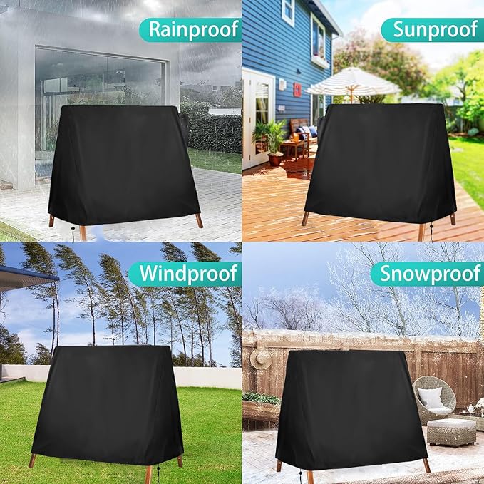 FLYMEI Outdoor Swing Cover Waterproof for A Frame Patio Swing/Outdoor Furniture Porch/Glider Hammock, Waterproof and Windproof, 72" L×55" W×67" H