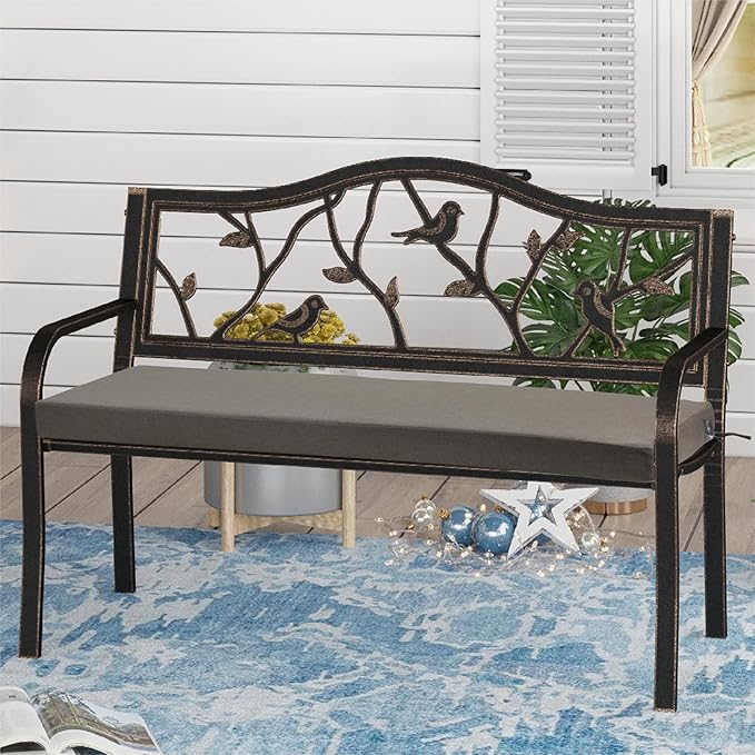 FUNHOME Outdoor Bench Cushion Covers,54" x 18" x 3", No Insert! Patio Bench Cushion Covers for Outdoor Furniture,Water Resistant Patio Loveseat Cushion Covers 1 Pack, Beige(Covers ONLY)