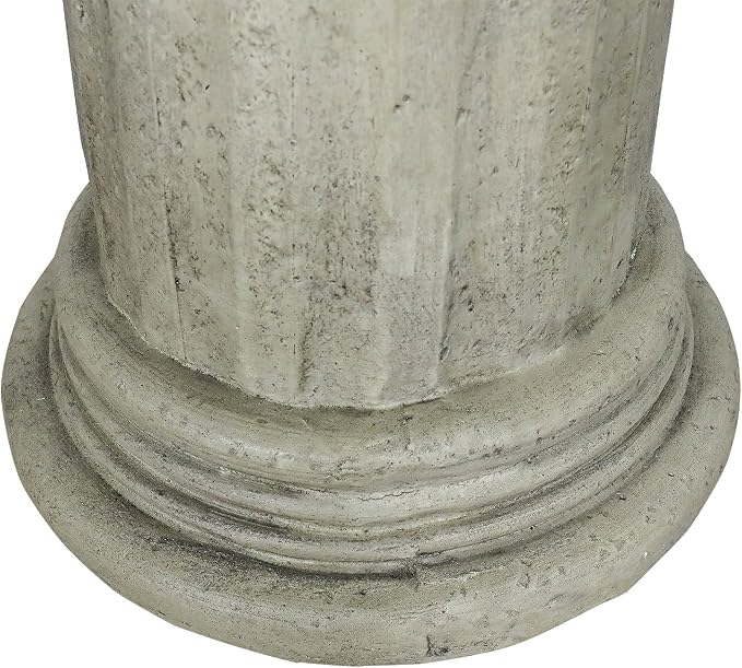 Classic Pedestal Side Table for Indoor and Outdoor - 20" H Faux Stone Resin Column for Living Room or Bedroom