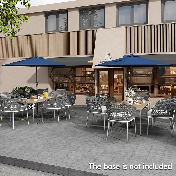 Tangkula 8.5 FT Outdoor Patio Umbrella, Modern Table Umbrella with 8 Heavy Duty Ribs, Vented Top & Crank Handle, Sun-proof Canopy, Market Umbrella for Patio, Garden, Poolside (Navy Blue)