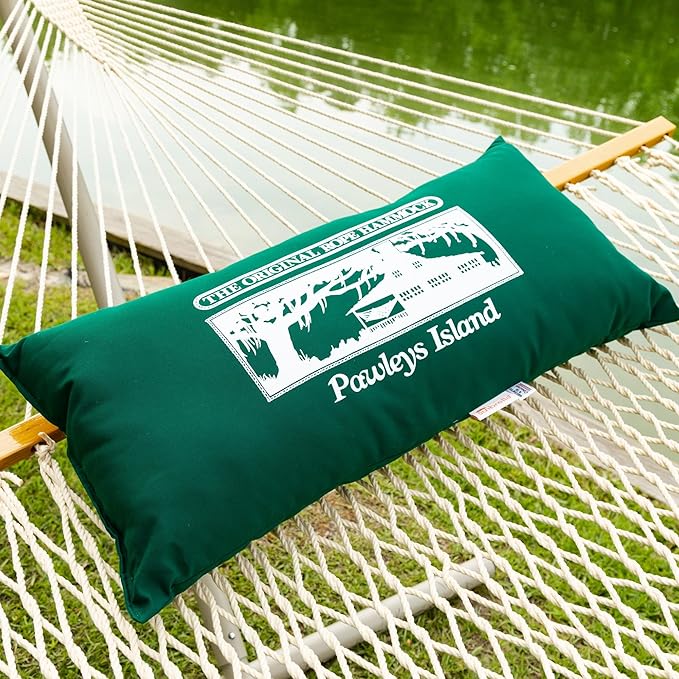 Original Pawleys Island The Hammock Shop - Green Hammock Pillow, Sunbrella Fabric, Hook & Loop Fasteners, Handcrafted in The USA