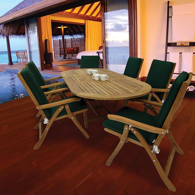 Royal Teak Collection FEO8 Oval Family Expansion Teak Table, 72/96-Inch