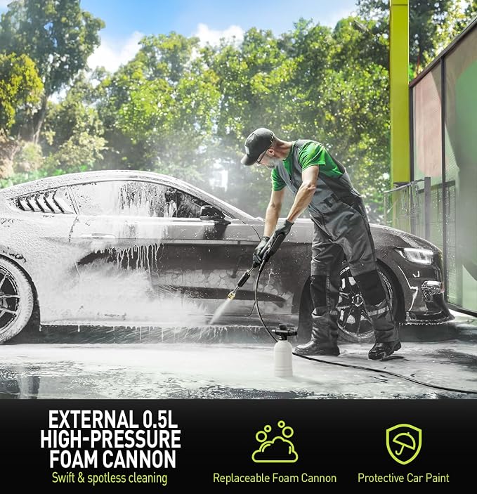 Electric Pressure Washer, 26 FT Hose Pressure Cleaner 2030 PSI with 4 Nozzles Tips,Surface Cleaning with Upgraded Swivel Joint for Car,Fences,Patios,Daily Needed Mint Green