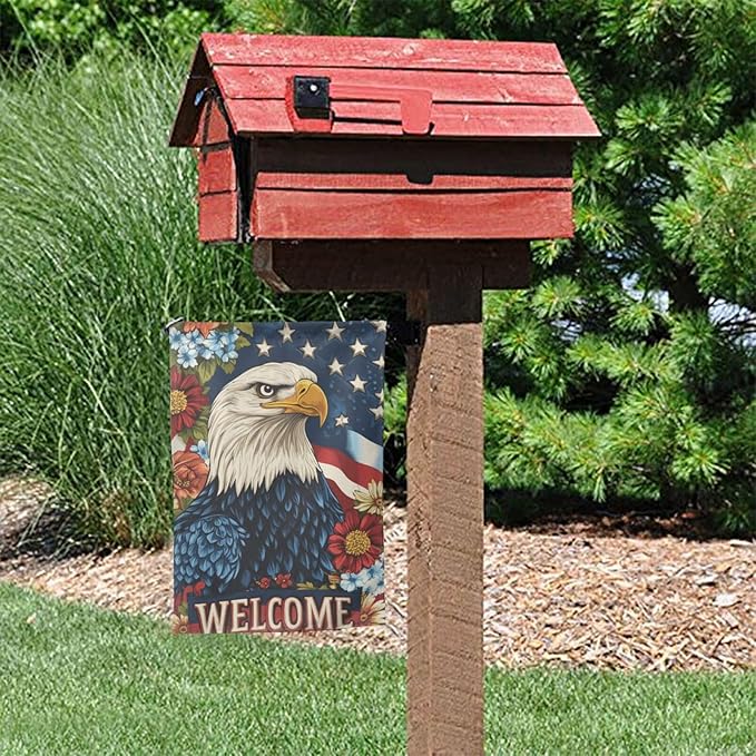 USA Flag Garden Flag 12x18 Inch Double Sided All-Weather Polyester Outdoor Flag For Patio Lawn Yard And Garden Welcome Decor