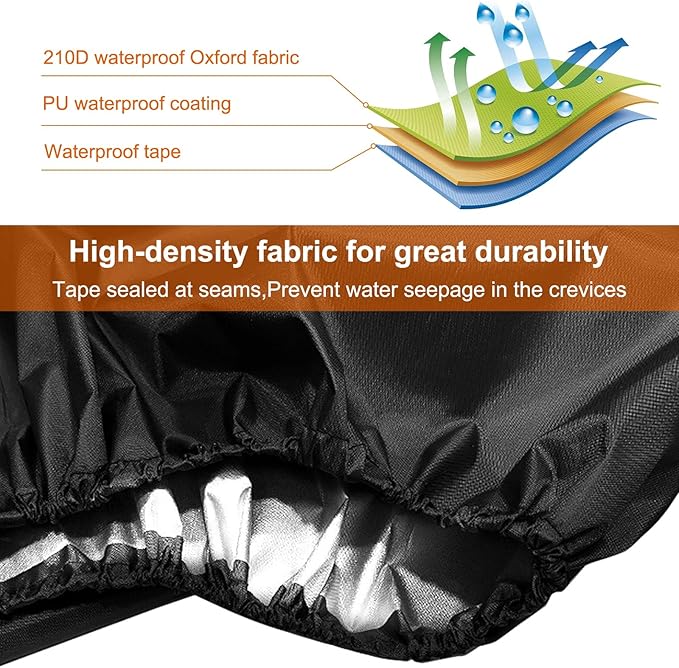 Waterproof Stackable Chair Covers, Uranshin Outdoor Patio Furniture Covers Stacked Chairs 210D Oxford Lounge Chair Covers Outdoor Stack Chairs for All Weather Protection (25"L x 25"W x 47”H (2PCS))