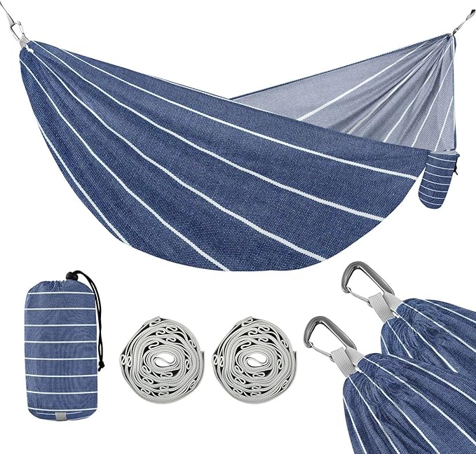 Denim Blue Stripe 330lb Capacity Hammocks with Portabl Carry Bag Tree Hammock for Indoor Outdoor Patio accesorios para campamento