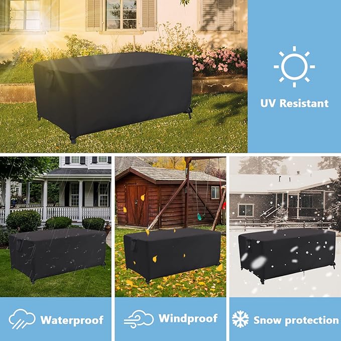Patio Furniture Set Covers, 68 Inch Rectangle Outdoor Dining Table Cover, Waterproof Outside Table Cover Furniture Covers - 68 X 38 X 28 Inch