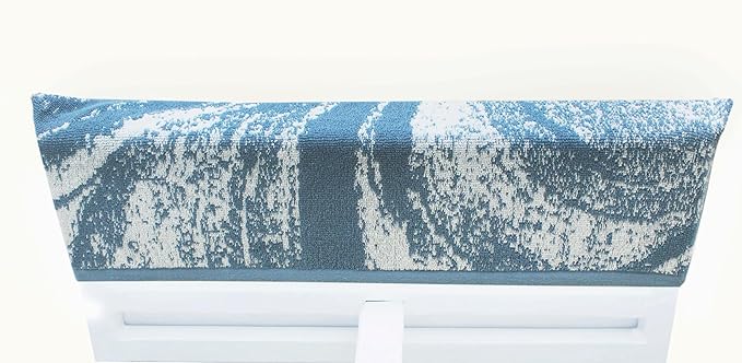 COTTON CRAFT Pool Lounge Chair Cover - 2 Pack Waves Terry Jacquard Towel Chaise Lounge Chair Cover - 100% Ringspun Cotton Soft Beach Chair Cover - Oversized 32 in W x 82 in Length x 7 in Pocket – Blue