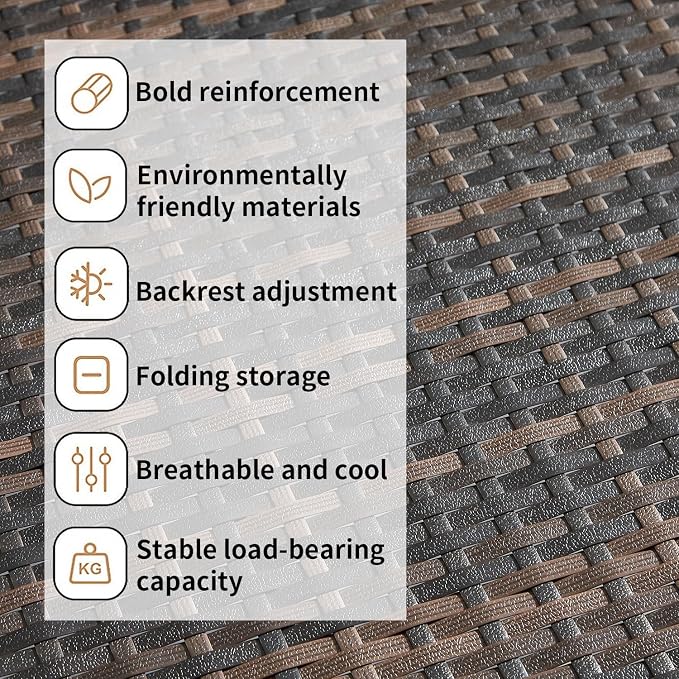 Outdoor Patio Coffee Table Foldable All Weather Tea Table Rattan Patio Table Folding PE Woven Wicker End Table, 23" D x 16" W x 16" H Dark Brown
