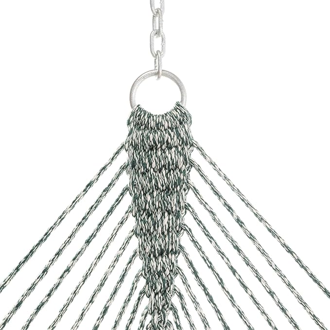 Nags Head Hammocks Admiral Pine Oatmeal DURACORD Rope Hammock – 13 ft. x 60 in., 2-Person, 450 lb Capacity, Cumaru Spreader Bar, Free Chains & Tree Hooks, Handcrafted in The USA