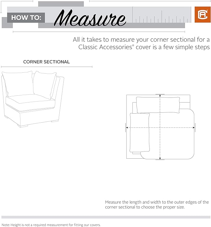 Classic Accessories Ravenna Water-Resistant 40 Inch Patio Deep Seated Corner Sectional Cover, Patio Furniture Covers Taupe