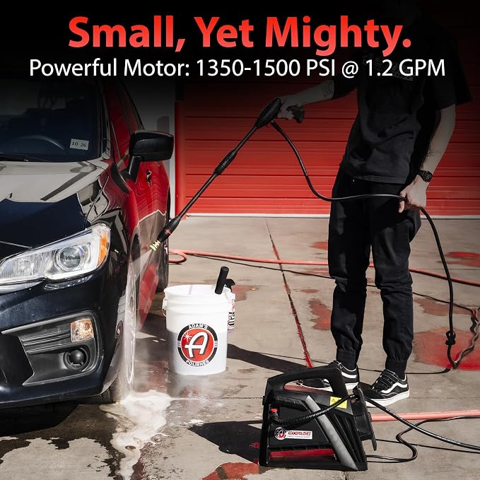 Adam's Polishes Compact Pressure Washer Upgrade Kit - Powerful, Lightweight, Portable Electric Pressure Washer Sprayer | Max 1500 PSI, 1.2 GPM | for Car Home Auto Patio RV Motorcycle & Garage