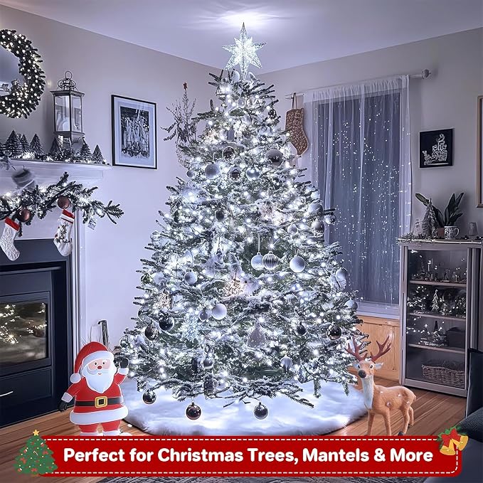 Extra Long 264Ft 800 LED Christmas Lights with Timer, Green Wire Fairy Starry String Lights Plug in, 8 Modes and Memory, forIndoor Outdoor Xmas Tree Wedding Party Decoration,Cool White