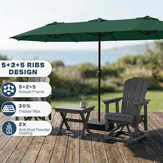 15FT Large Patio Umbrella with Base Included
