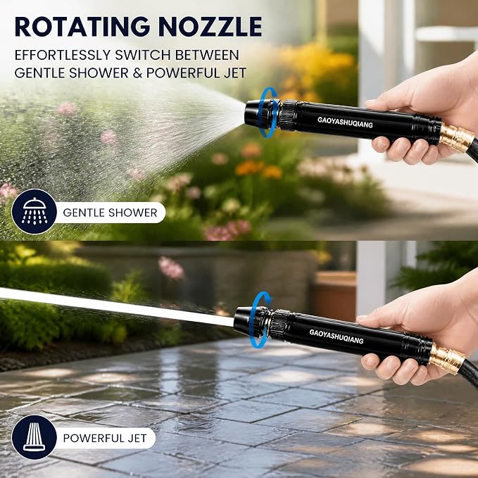 Home High-Pressure Car Wash Water Gun with Booster Nozzle, Portable Water Saving High Pressure Washing Gun for Household Car Cleaning, Outdoor Yard, Patio and Surface Deep Cleaning