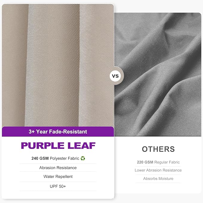 PURPLE LEAF 8' X 8' Left-right Tilting Patio Umbrella Outdoor Cantilever Swivel Square Umbrella Aluminum Offset Umbrella with 360-degree Rotation for Garden Deck Pool Patio Beige