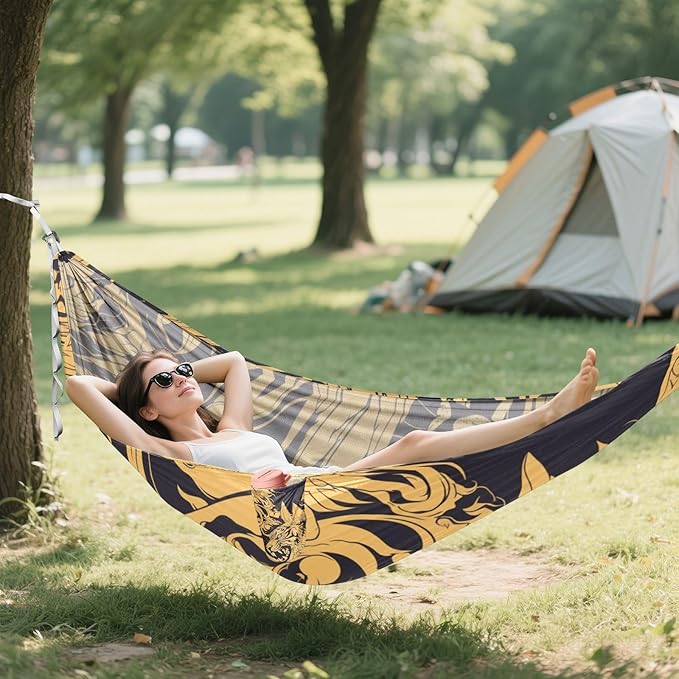 Golden Tigers Camping Hammock Fabric for Outside Patio Garden