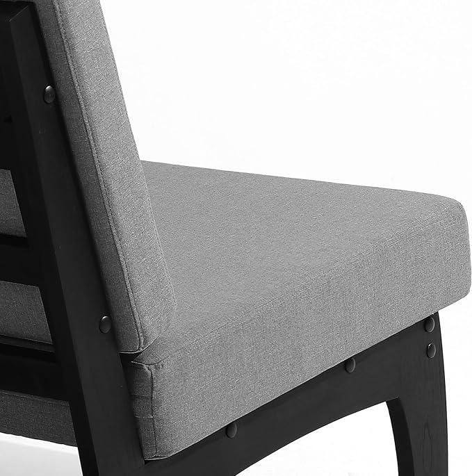 Outdoor Furniture Patio Couch, Weather Resistant Patio Loveseat Sofa Couch with Removable Cushion & Pillows, Black Wood Frame for Porch & Backyard Seating - Grey