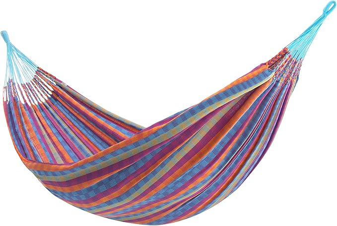 Vivere Latin Hammock Collection – Vibrant 100% Cotton Double Hammock, Supports 2 Adults - 450 lb Capacity (Bella Vida)
